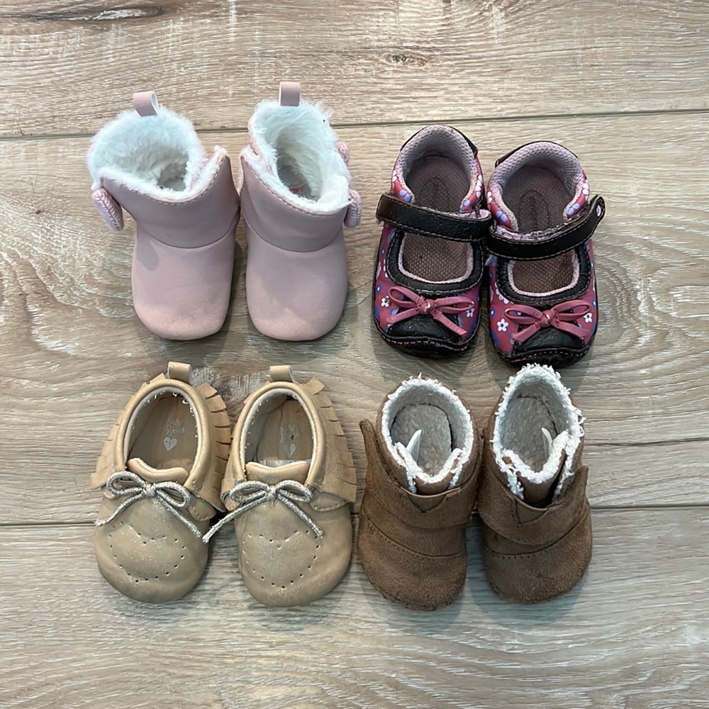 Carters, Toms, Oshkosh, and Stride Rite baby Girl Crib Shoes